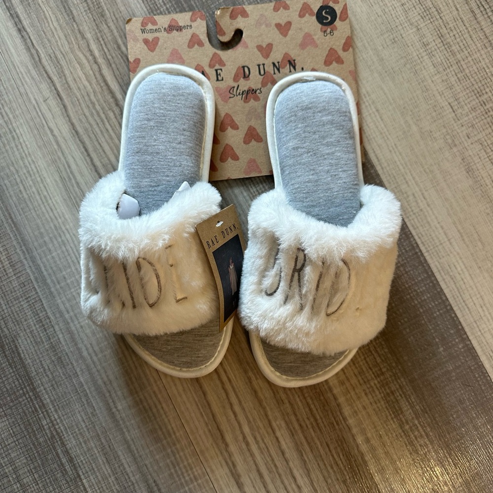Rae Dunn bride slippers